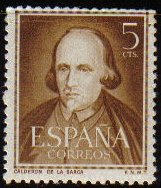 z vendido ESPAÑA 1950 1071 Sello Nuevo Literatos. Calderón de la Barca Yv821 c/trazas oxido Espana Spain Espagne Spagna Spanje Spanien 
